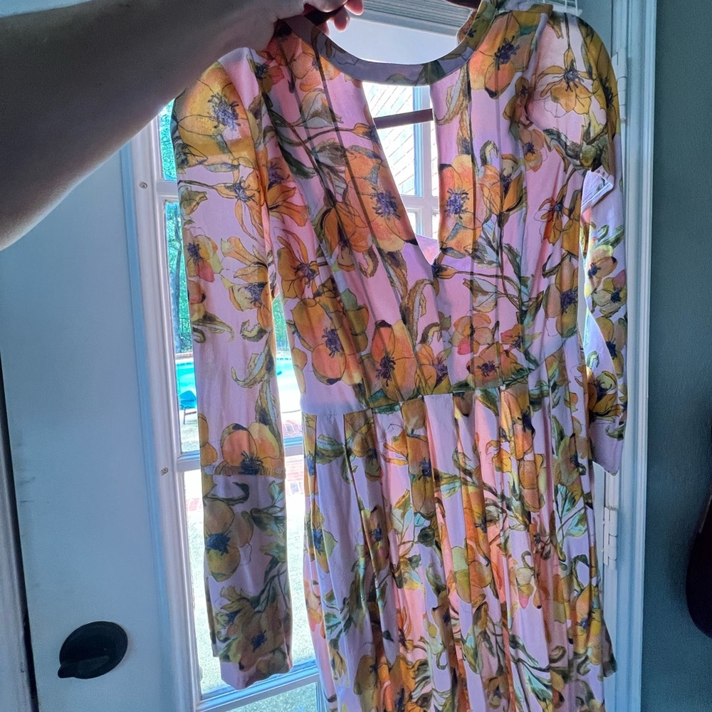 Free People Boho Bell Sleeve Floral Dress